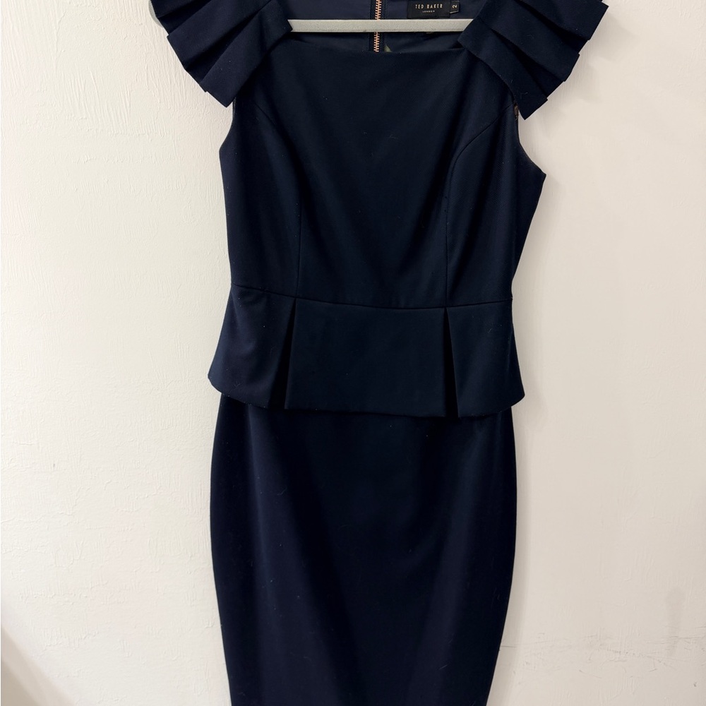 Ted Baker Navy Ruffle Mini Dress